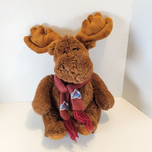 Colorado Avalanche Moose Plush Stuffed Animal 17" W/ Logo Scarf NHL Gift - Picture 1 of 16